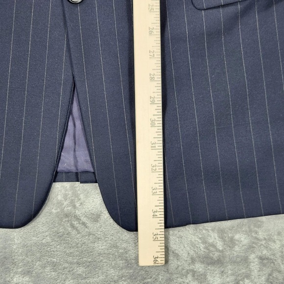 Hickey Freeman Blazer Mens 43 Long Loro‎ Piana Navy Blue Pinstripe Wool - Picture 16 of 16